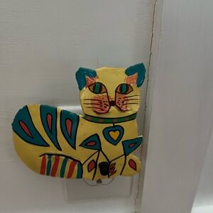 Cat Metal Night Light/plug-In wall laurel burch style 90s
